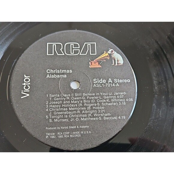 ALABAMA CHRISTMAS LP 1985 RCA ASL1-7014 EMBOSSED COVER Shrink Hyp Sticker VG+ - Picture 7 of 9